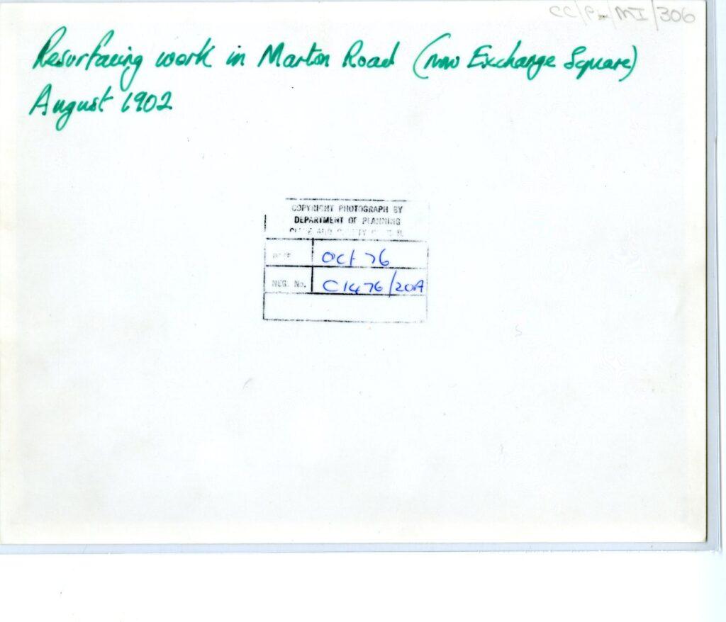 A letter reading resurfacing work in Marton Road August 1902